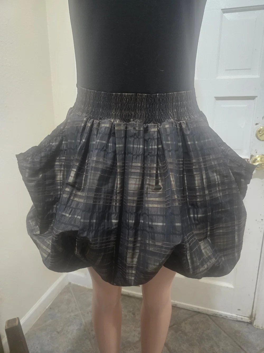 Michael Kors Black Plaid Bubble Dress